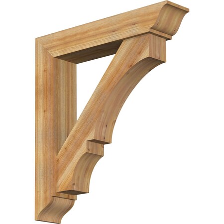Ekena Millwork Balboa Traditional Rough Sawn Bracket w/ Offset Brace, Western Red Cedar, 8"W x 40"D x 44"H BKT0806X40X44BOA01RWR